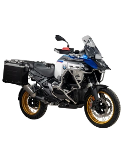 Zestaw: kufry boczne z anodowanego aluminium czarne "And-Black" Zega Evo + stelaże srebrne Touratech BMW R 1300 GS Adventure (24-) [31+31l]