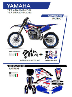 Komplet plastików i naklejek UFO Patriot do Yamahy YZF 250 (19-), YZF 450 (18-) czarny