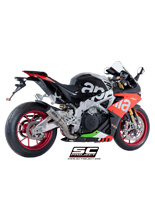 Tłumik CR-T High Position Titanium SC-Project z siatką na rurze wylotowej do Aprilia RSV4 RF/RR 2018