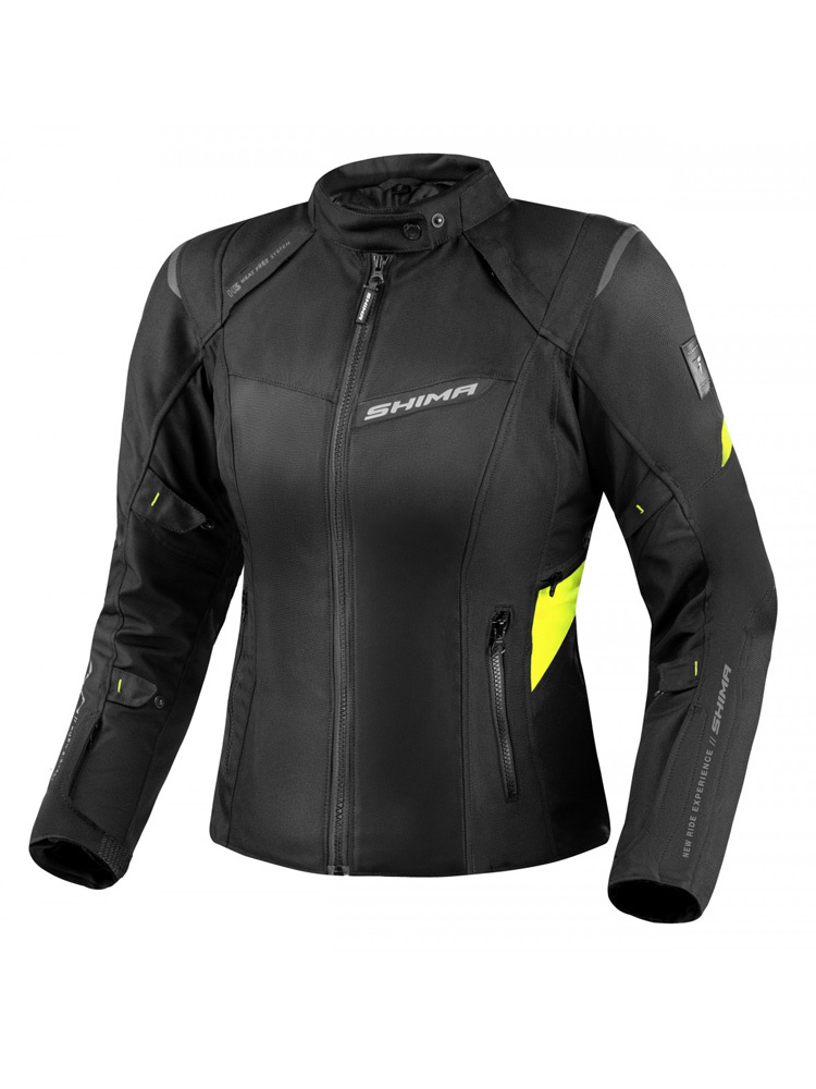 Kurtka motocyklowa damska tekstylna Shima Rush 2.0 czarno-fluo