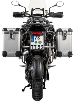 Zestaw: kufry boczne srebrne "And-S" Zega Pro + stelaże srebrne Touratech Triumph Tiger 1200 (22-) [poj.: 31+38l]