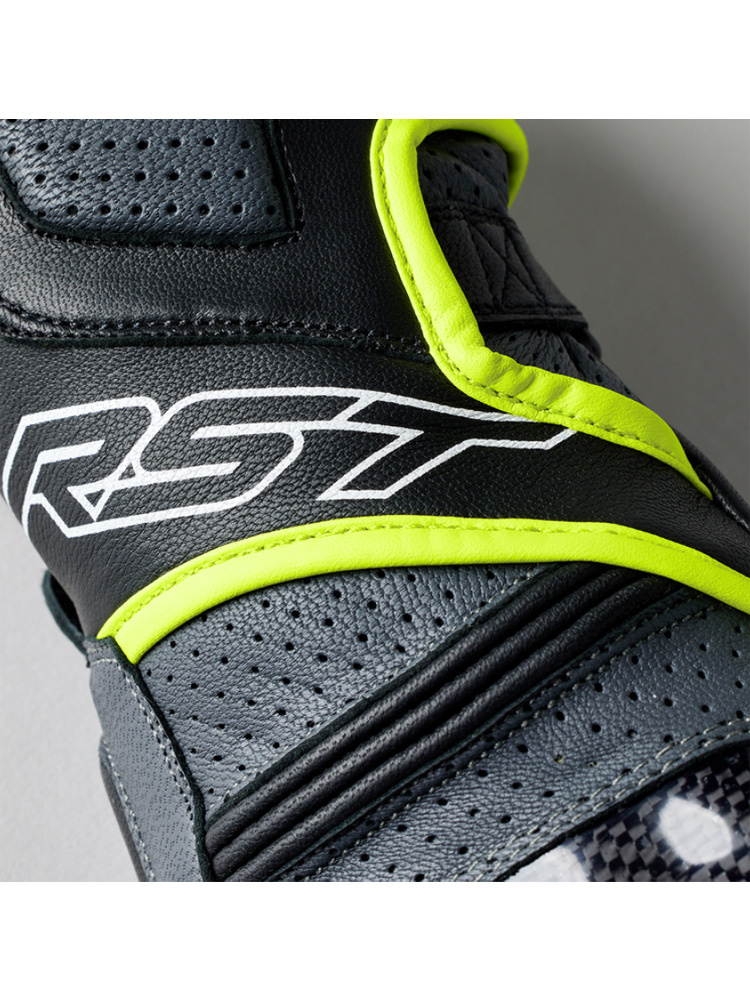 Rękawice motocyklowe skórzane RST Fulcrum czarno-żółte-fluo