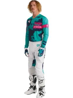 Bluza enduro Thor Launchmode Bleach biało-niebieska