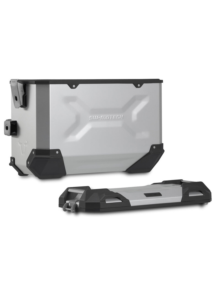 Zestaw: kufry boczne TRAX ADV + stelaże PRO Sw-Motech Honda NC750X/XD (20-) (pojemność: 2 x 37 L) srebrne