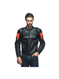 Kurtka motocyklowa skórzana Dainese Racing 4 czarno-czerwona