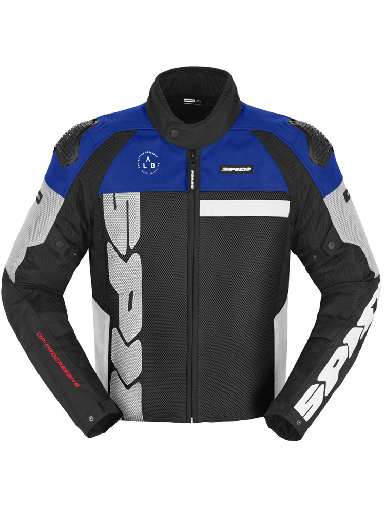 Kurtka motocyklowa tekstylna Spidi Progressive Net WindOut czarno-biało-niebieska