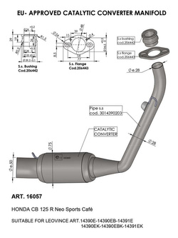 Homologowany kolektor LeoVince z katalizatorem do Honda CB 125 R [21-22]