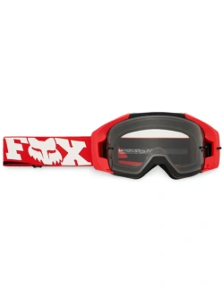 Gogle motocyklowe Fox Vue Core z przezroczystą szybką, czarno-czerwone