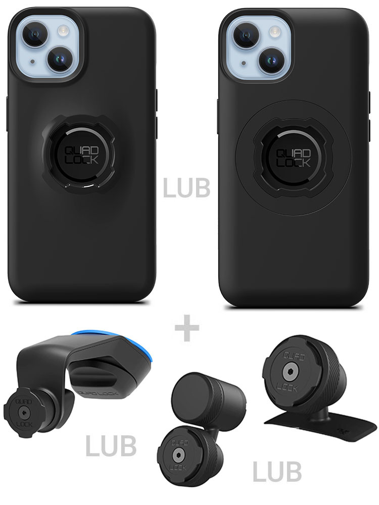 Zestaw do samochodu: etui na telefon iPhone 14 oraz mocowanie Quad Lock