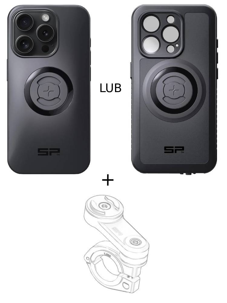 Zestaw na motocykl: etui na telefon iPhone 15 Pro + mocowanie SP Connect