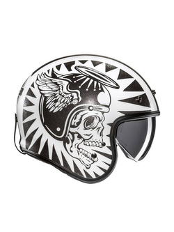 Kask otwarty HJC V31 Flame czarno-biały