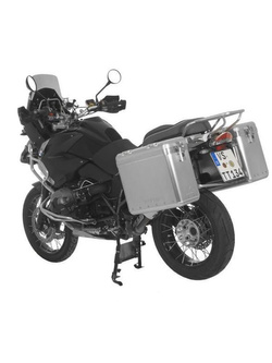 Zestaw: kufry boczne srebrne Zega Mundo + stelaże srebrne Touratech BMW R1200GS/Adventure (31+38L)