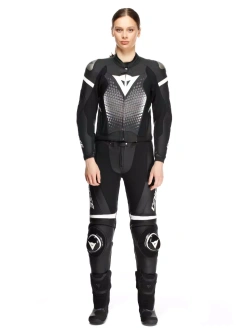 Kombinezon motocyklowy dwuczęściowy damski Dainese Fulminea biało-czarny