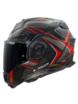 Kask szczękowy LS2 FF901 Advant X Carbon Future II czarno-czerwony