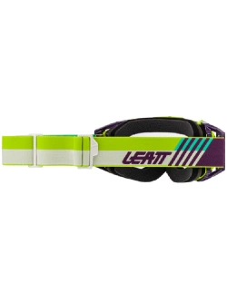 Gogle motocyklowe Leatt Velocity 5.5 Cryztal Lime z przezroczystą szybą zielono-fioletowe