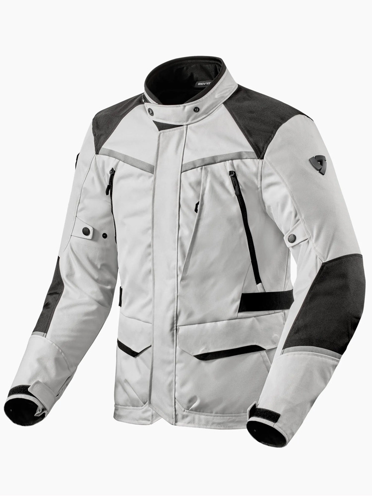 Kurtka motocyklowa tekstylna REV’IT! Voltiac 3 H2O jasnoszaro-czarna