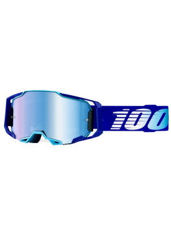 Gogle motocyklowe 100% Armega z szybką lustrzaną niebieskie