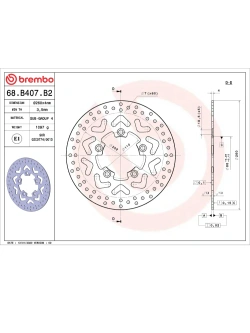 Tarcza Hamulcowa Brembo Serie Oro Fixed Prime Line Kymco Agility/ People (wybrane modele) [śr. 256 mm]