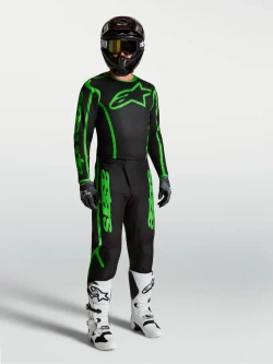 Bluza cross dziecięca Alpinestars MX Fluid Apex V2 czarno-zielona