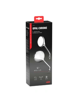 Lusterka Lampa Opal Chrom mocowane na kierownicy [para; prawy gwint M10x1,25]