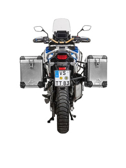 Zestaw: kufry boczne aluminiowe srebrne Zega Pro + stelaże czarne Touratech Honda CRF1100L Africa Twin (22-)/ Adventure Sports (38+45L)