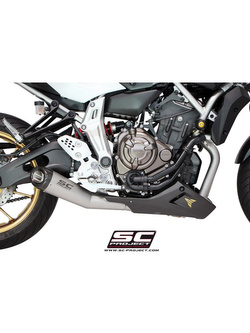 Pełny układ wydechowy 2-1, SC-Project Conic Stainless steel + Carbon [Szary mat] - Yamaha MT-07 [13-16]