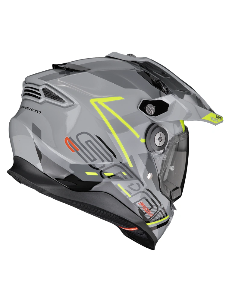 Kask adventure Scorpion ADF-9000 Air Summit srebrno-żółty