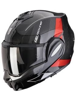 Kask szczękowy Scorpion Exo-Tech Evo Carbon Cad czarno-czerwony