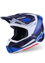Kask enduro Alpinestars SM7 Rise niebiesko-biało-czarny połysk