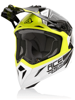 Kask enduro Acerbis Steel Carbon czarno-biało-żółty