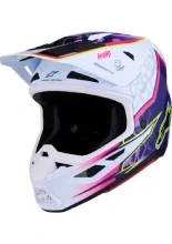 Kask enduro Alpinestars SM7 Blaster biało-fioletowo-różowy połysk