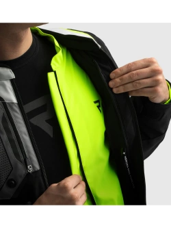 Kurtka motocyklowa tekstylna Rebelhorn Borg II czarno-szaro-żółta