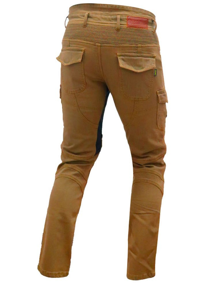 Jeansy motocyklowe TRILOBITE Acid Scrambler brązowe