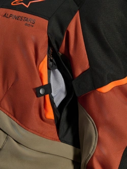 Kurtka motocyklowa tekstylna Alpinestars Andes V4 Drystar czarno-brązowo-pomarańczowa