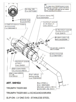 Tłumik motocyklowy LeoVince LV ONE EVO Triumph Tiger 800 XC/XCA/XCX/XR/XRX (11-16) [stal nierdzewna]
