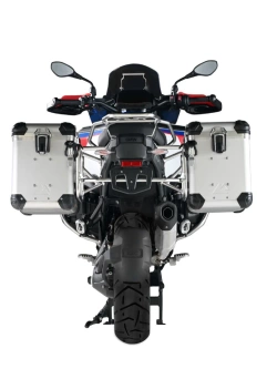 Zestaw: kufry boczne z anodowanego aluminium srebrne "And-S" Zega Evo + stelaże srebrne Touratech BMW R 1300 GS Adventure (24-) [45+45l]