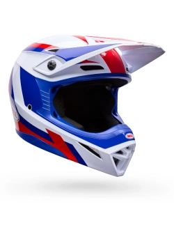 Kask enduro Bell MX-10 Mips biało-niebiesko-czerwony