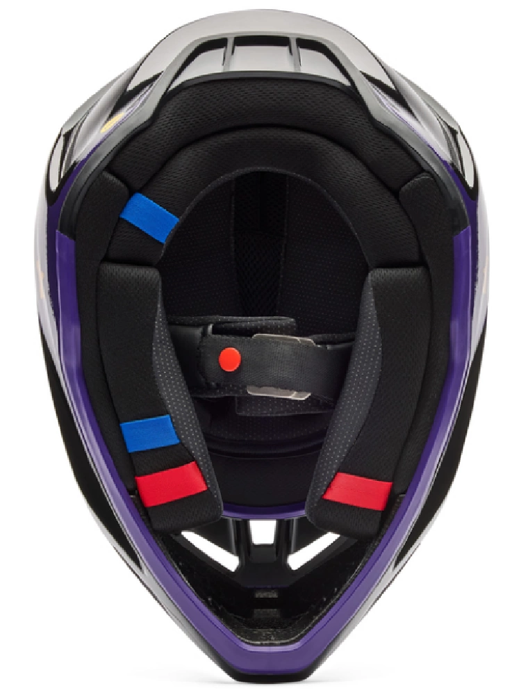 Kask enduro Fox V3 Drip czarno-fioletowy