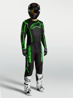 Spodnie cross Alpinestars MX Fluid Apex V2 czarno-zielone
