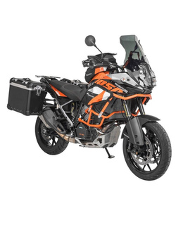 Zestaw: kufry boczne z anodowanego aluminium czarne "And-Black" Zega Evo + stelaże czarne Touratech KTM 1050 Adventure/1090 Adventure/1290 Super Adventure (-20)/1190 Adventure/R (38+45L)