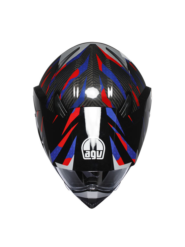 Kask adventure AGV AX9 Steppa czarno-czerwono-niebieski