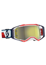 Gogle motocyklowe Scott Prospect z żółtą lustrzaną szybą czerwono-białe