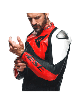 Kurtka motocyklowa skórzana Dainese Sportiva czarno-czerwono-biała