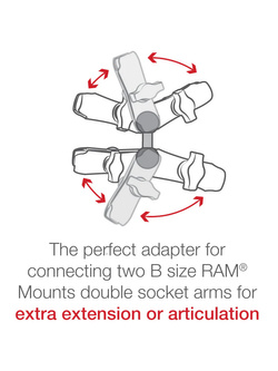 Adapter łączący dwa ramiona RAM Mount