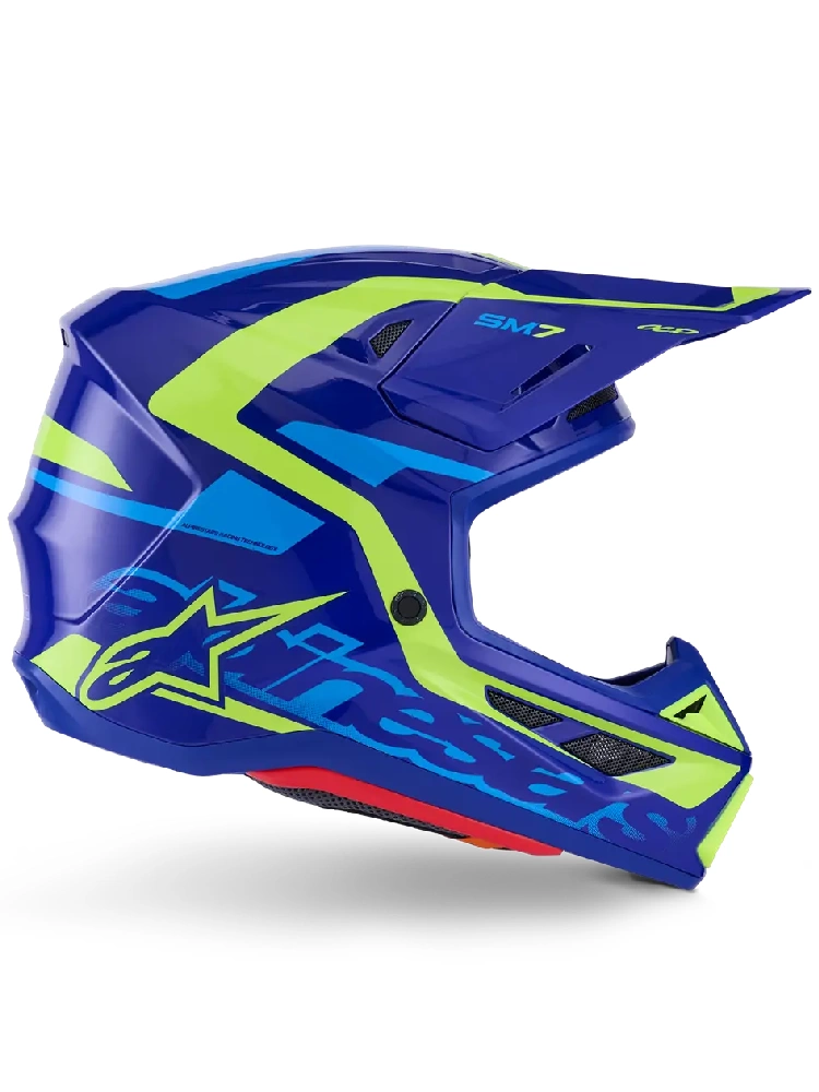 Kask enduro Alpinestars SM7 Deed niebieski-fluo połysk