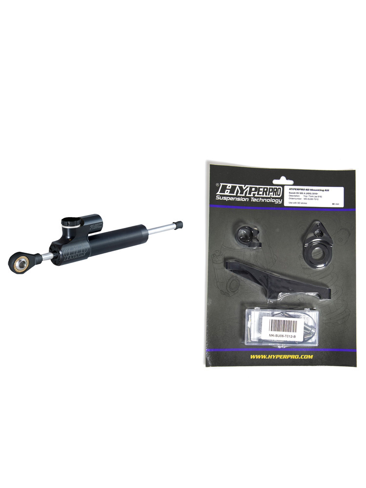 Zestaw: amortyzator skrętu progresywny Hyperpro RSC [68 mm] + zestaw mocujący do Suzuki SV 650 (16-19)