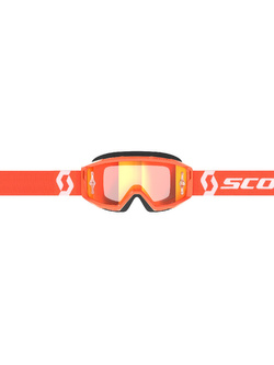 Gogle motocyklowe Scott Primal z pomarańczową lustrzaną szybą pomarańczowo-białe