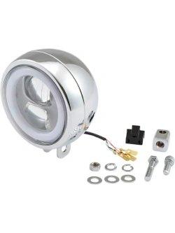 Reflektor przedni Daytona Capsule120 LED dolne mocowanie, srebrny [120mm]