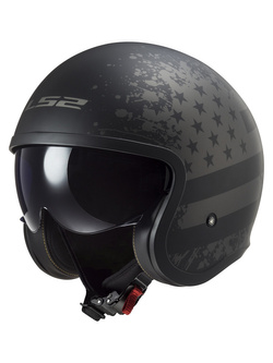 Kask otwarty LS2 OF599 Spitfire II Flag czarny matowy