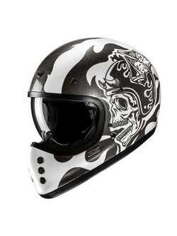 Kask integralny HJC V60 Flame czarno-biały